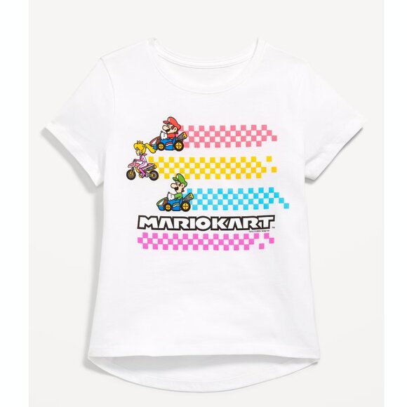 Old Navy Girls Short-Sleeve Mario Kart Licensed Graphic T-Shirt for Girls Tee - Picture 1 of 2